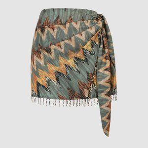 Printed Knot Mini Skirt